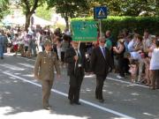 Feltre-Il Vessillo con il Pres. Gasparet e il Com del 3° Art Alp. Col Inturri