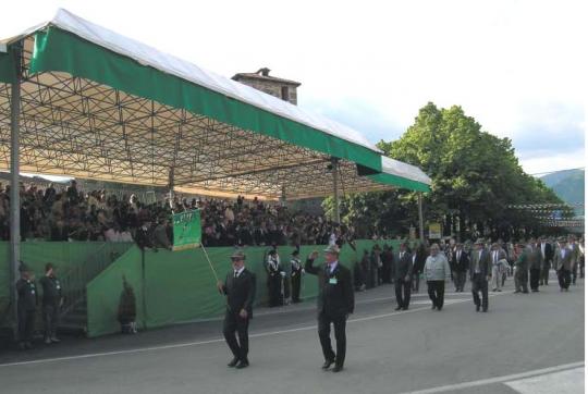 Il Vessillo sfila all’Adunata Nazionale di Bassano del Grappa 2008 (Archivio Sez