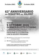 63° ANNIVERSARIO DEL DISASTRO DEL VAJONT